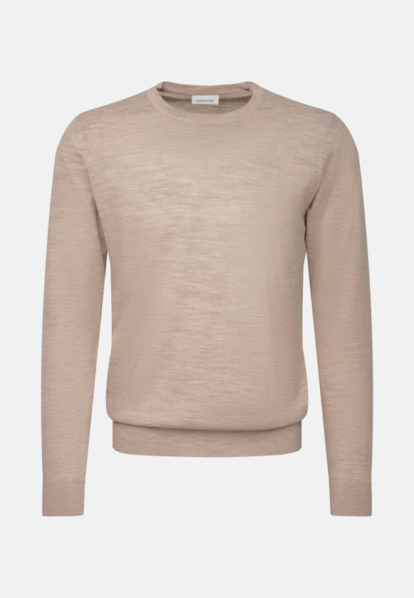 Regular Pull-over Uni in Beige |  Seidensticker Onlineshop
