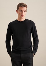 Regular Pullover Uni in Schwarz |  Seidensticker Onlineshop