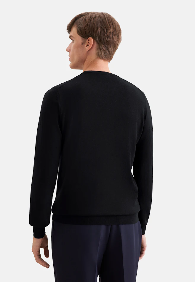 Regular Pull-over Uni dans Noir | Boutique en ligne Seidensticker