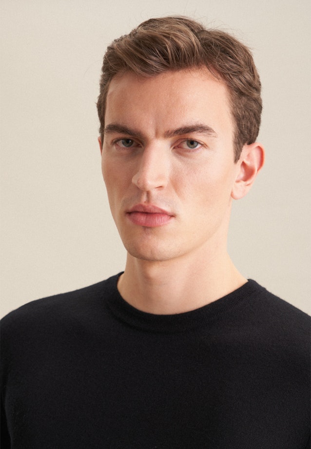 Regular Pullover Uni in Schwarz |  Seidensticker Onlineshop