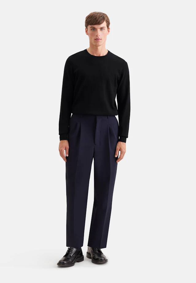 Round neck Pullover  , Uni in Black |  Seidensticker Onlineshop