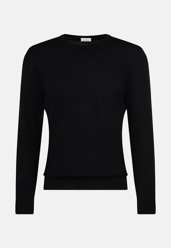Regular Pullover Uni in Schwarz |  Seidensticker Onlineshop