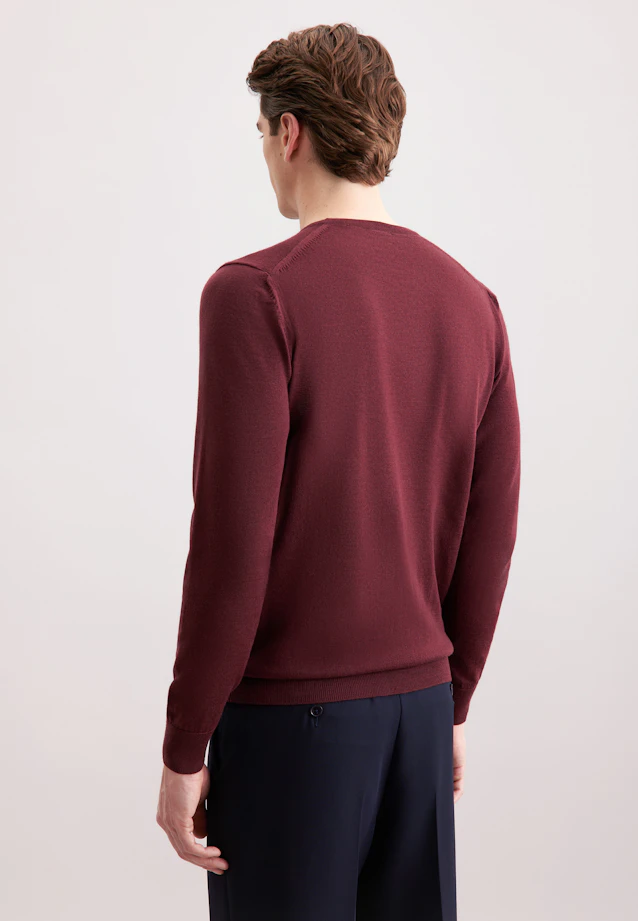 Rundhals Pullover  , Uni in Rot |  Seidensticker Onlineshop