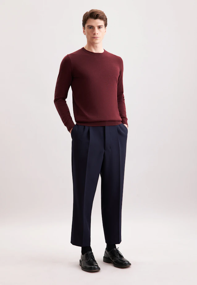 Rundhals Pullover  , Uni in Rot |  Seidensticker Onlineshop