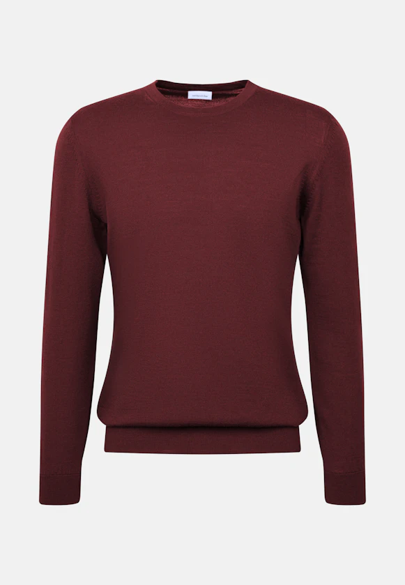 Rundhals Pullover  , Uni in Rot |  Seidensticker Onlineshop