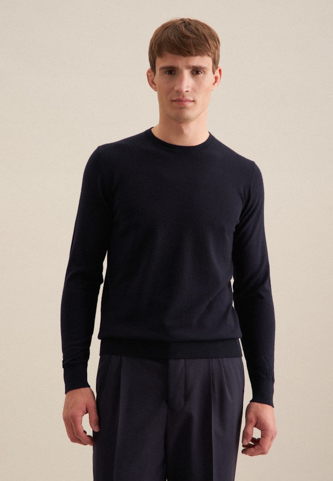 Regular Pullover Uni in Dunkelblau | Seidensticker Onlineshop