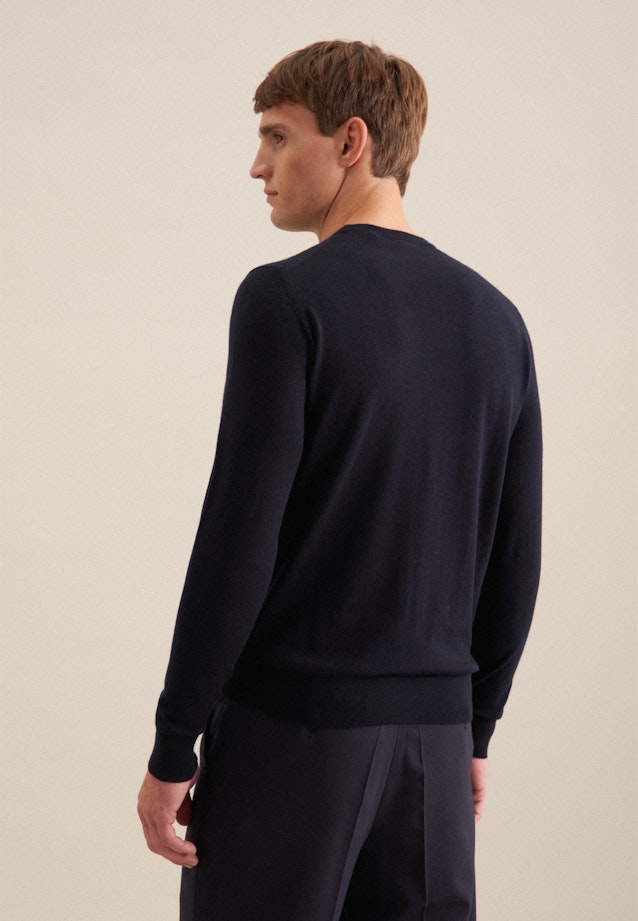 Regular Pullover Uni in Dunkelblau |  Seidensticker Onlineshop