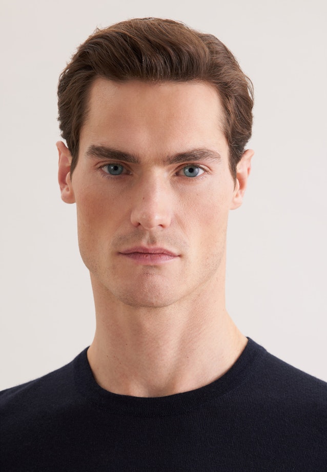 Round neck Pullover  , Uni in Dark Blue |  Seidensticker Onlineshop