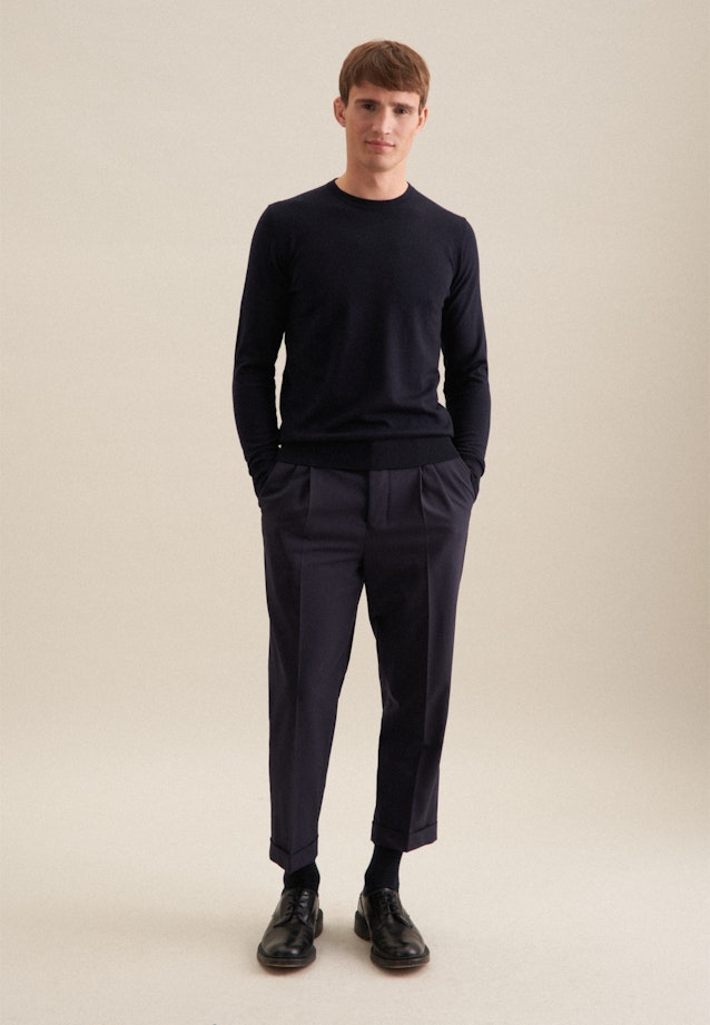 Regular Pullover Uni in Dunkelblau |  Seidensticker Onlineshop