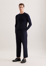 Regular Pull-over Uni in Bleu Foncé |  Seidensticker Onlineshop