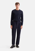 Regular Pull-over Uni in Bleu Foncé |  Seidensticker Onlineshop
