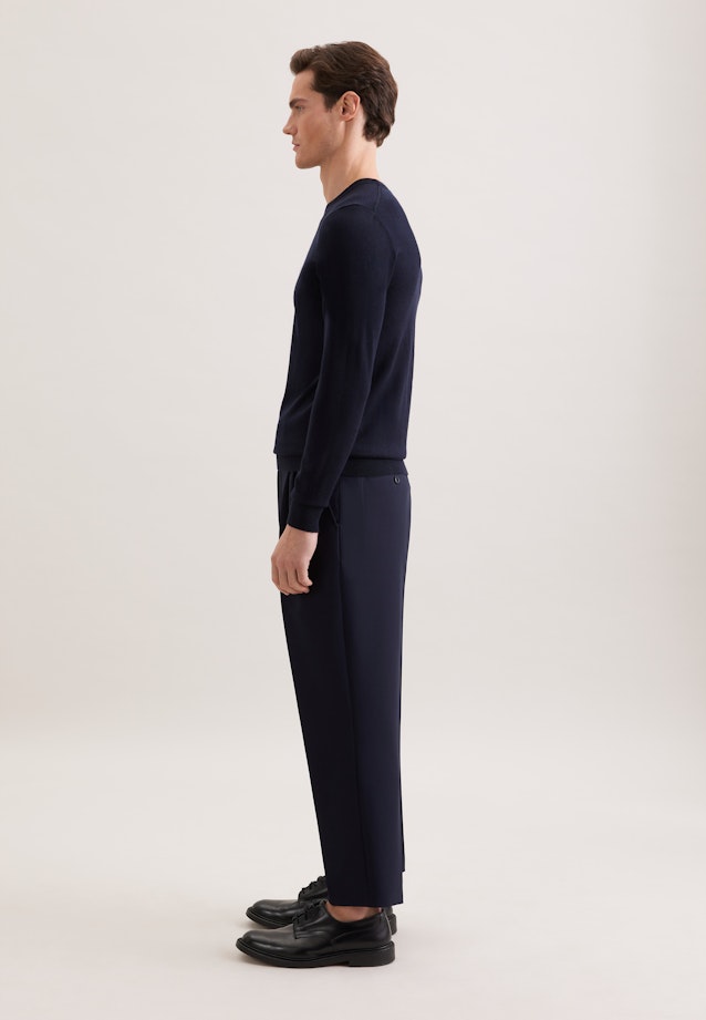 Round neck Pullover  , Uni in Dark Blue |  Seidensticker Onlineshop
