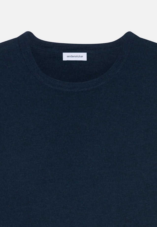 Round neck Pullover  , Uni in Dark Blue |  Seidensticker Onlineshop