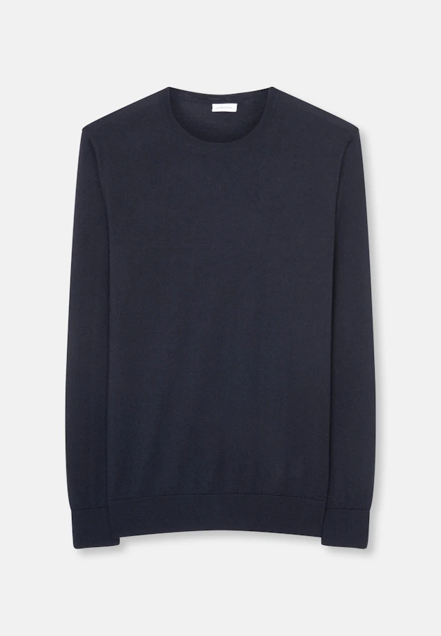 Round neck Pullover  , Uni in Dark Blue |  Seidensticker Onlineshop