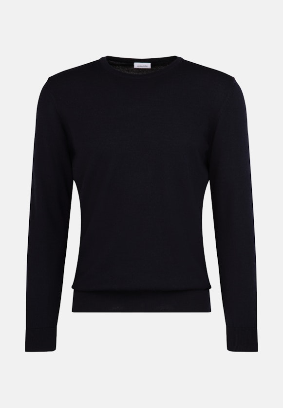 Regular Pullover Uni in Dunkelblau |  Seidensticker Onlineshop