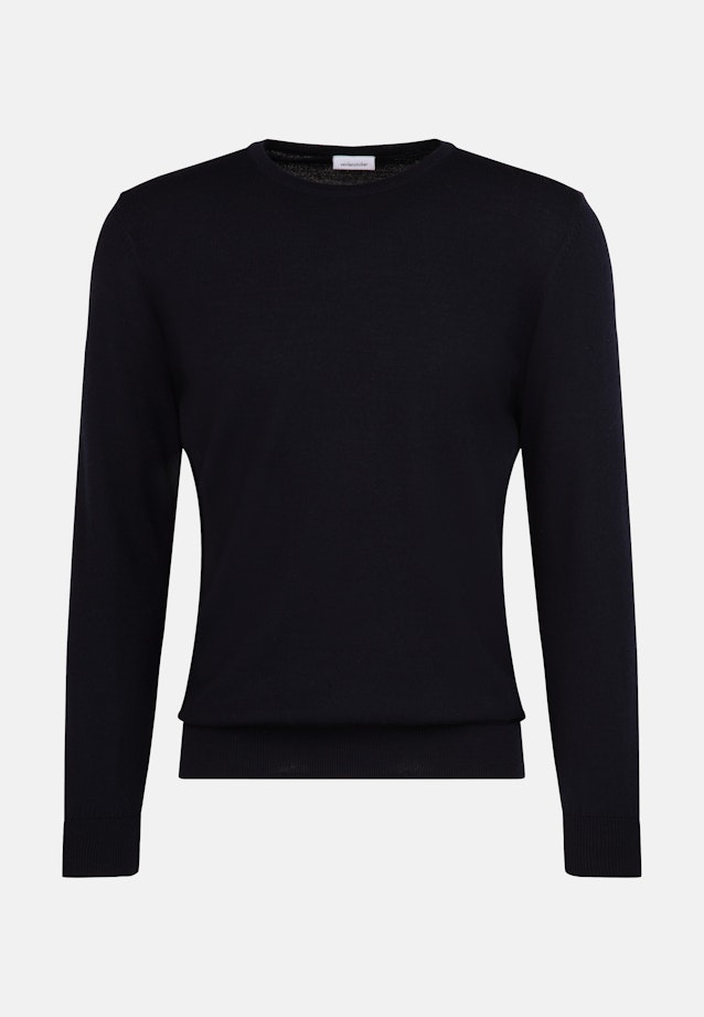 Round neck Pullover  , Uni in Dark Blue |  Seidensticker Onlineshop