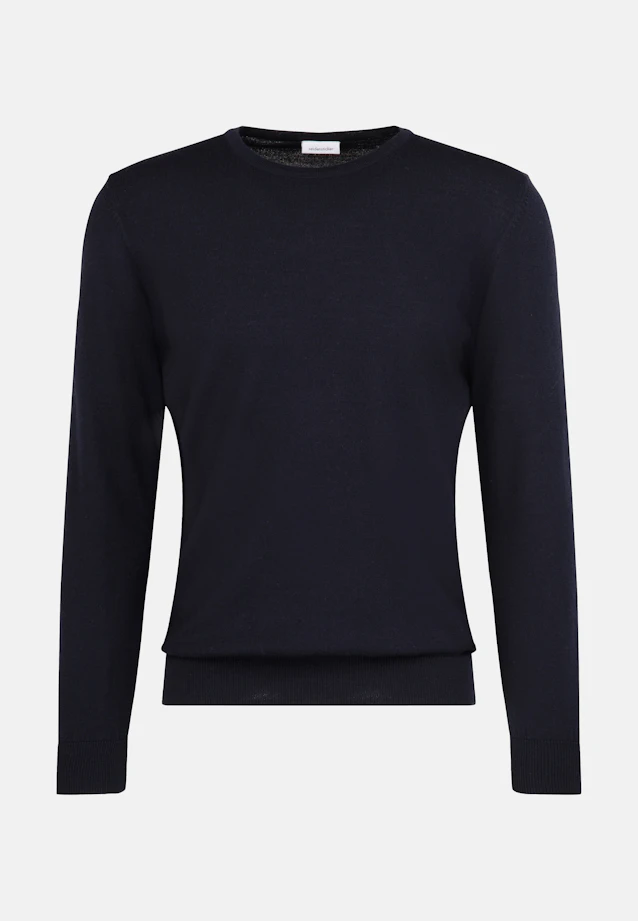 Round neck Pullover  , Uni in Dark Blue |  Seidensticker Onlineshop