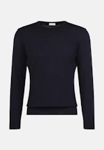 Regular Pull-over Uni in Bleu Foncé |  Seidensticker Onlineshop