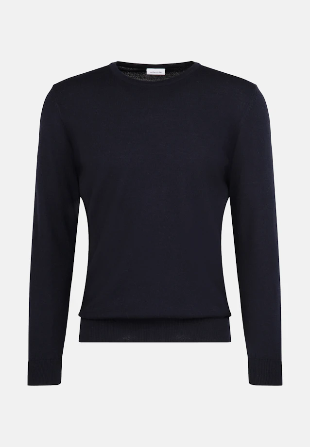 Regular Pullover Uni in Dunkelblau |  Seidensticker Onlineshop