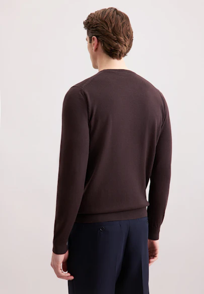 Round neck Pullover  , Uni in Braun |  Seidensticker Onlineshop