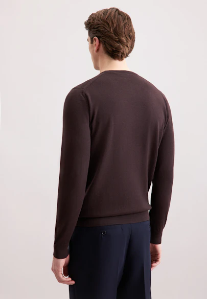 Rundhals Pullover  , Uni in Braun |  Seidensticker Onlineshop