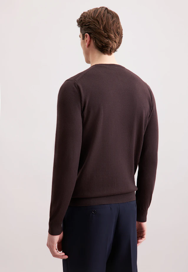 Rundhals Pullover  , Uni in Braun |  Seidensticker Onlineshop