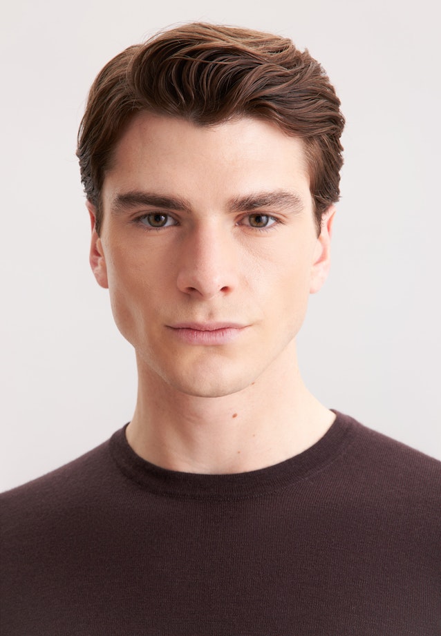 Regular Pullover Uni in Braun |  Seidensticker Onlineshop