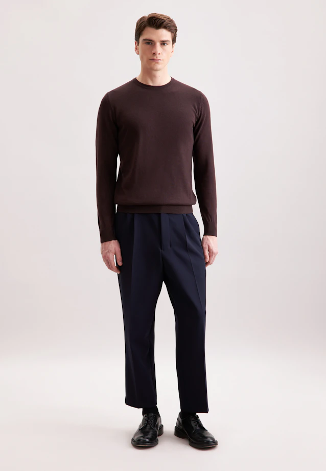 Rundhals Pullover  , Uni in Braun |  Seidensticker Onlineshop
