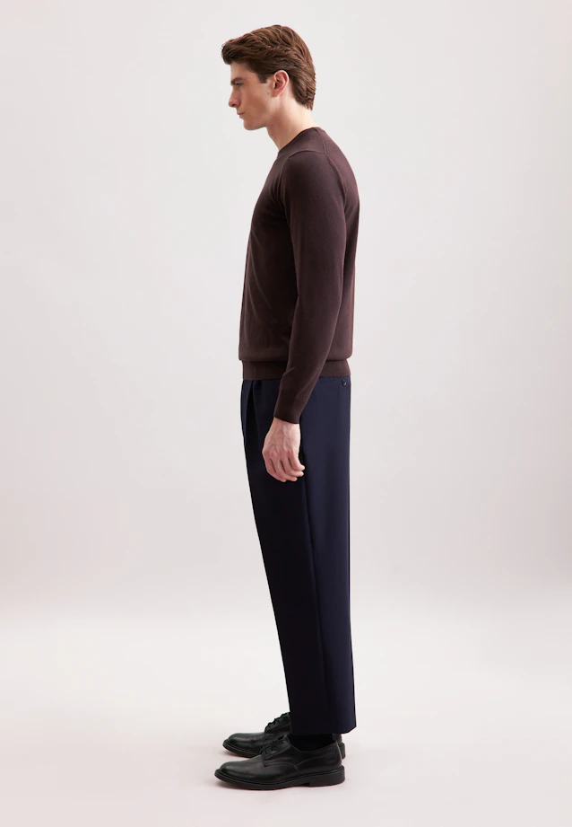 Rundhals Pullover  , Uni in Braun |  Seidensticker Onlineshop