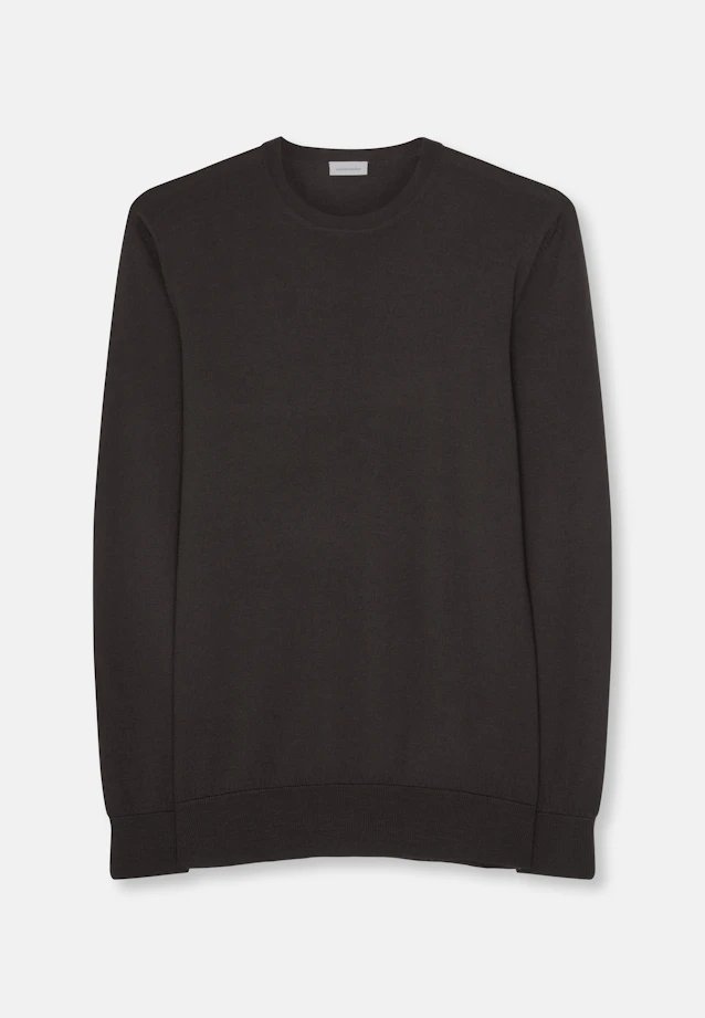 Rundhals Pullover  , Uni in Braun |  Seidensticker Onlineshop