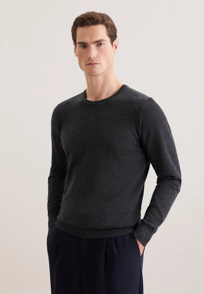 Round neck Pullover  , Uni in Grey |  Seidensticker Onlineshop