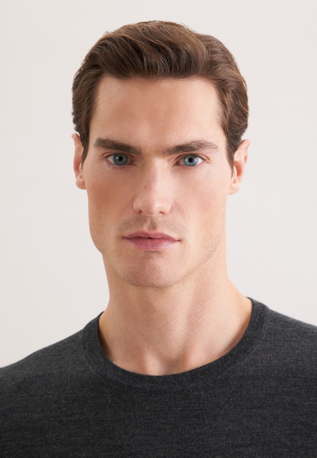 Rundhals Pullover  , Uni in Grau |  Seidensticker Onlineshop