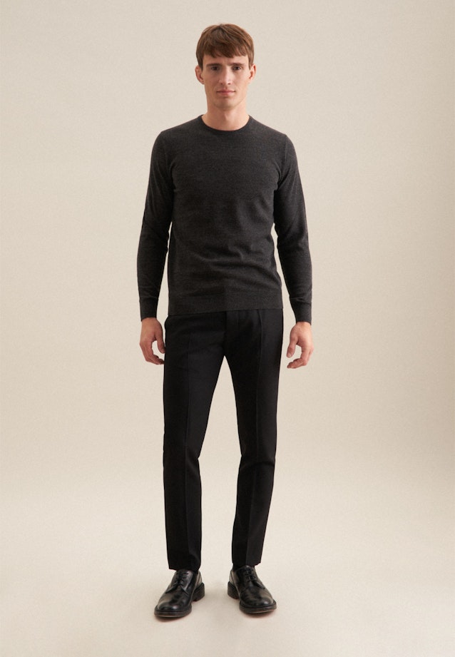 Round neck Pullover  , Uni in Grey |  Seidensticker Onlineshop