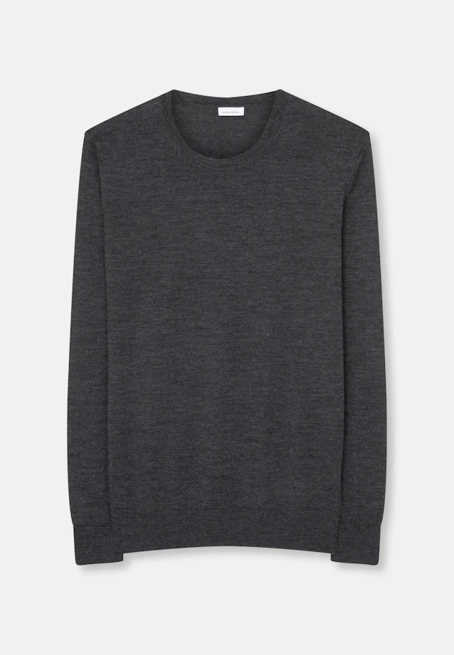 Round neck Pullover  , Uni in Grey |  Seidensticker Onlineshop
