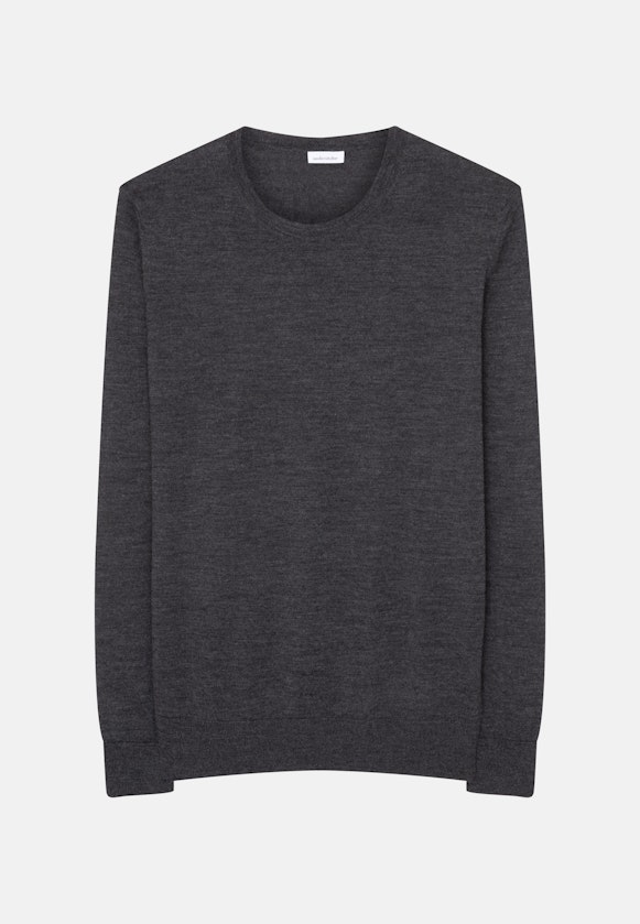 Round neck Pullover  , Uni in Grey |  Seidensticker Onlineshop