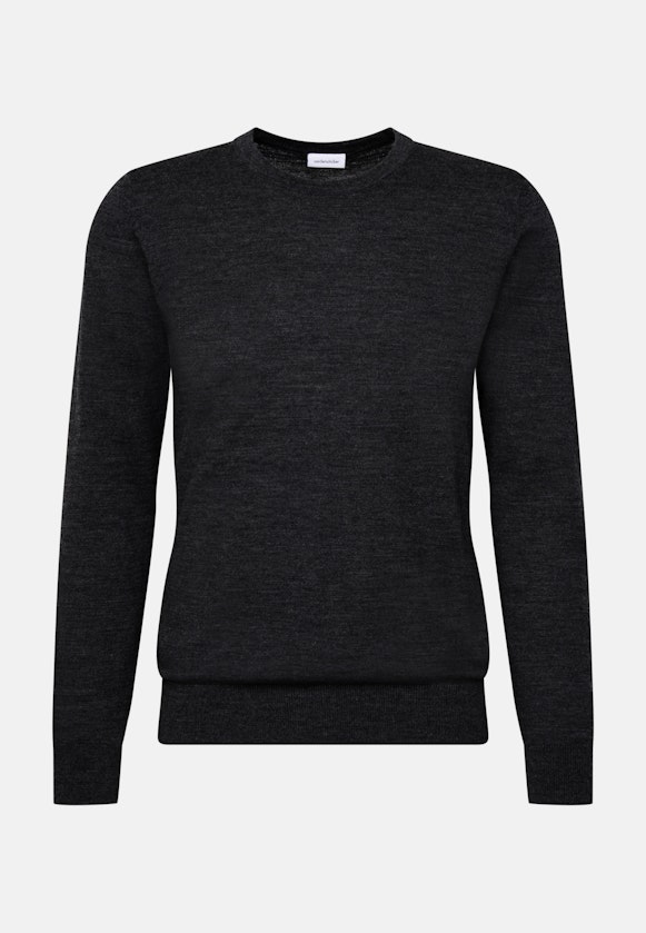 Rundhals Pullover  , Uni in Grau |  Seidensticker Onlineshop