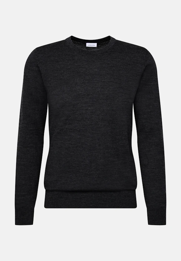Round neck Pullover  , Uni in Grey |  Seidensticker Onlineshop