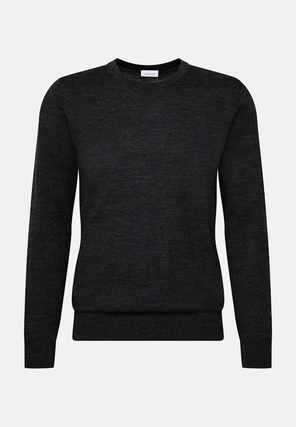 Rundhals Pullover  , Uni in Grau |  Seidensticker Onlineshop