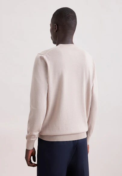 Rundhals Pullover  , Uni in Beige |  Seidensticker Onlineshop