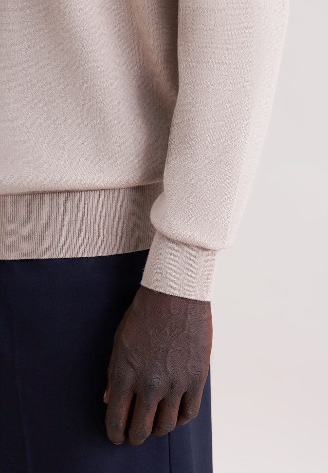 Regular Pullover Uni in Beige |  Seidensticker Onlineshop