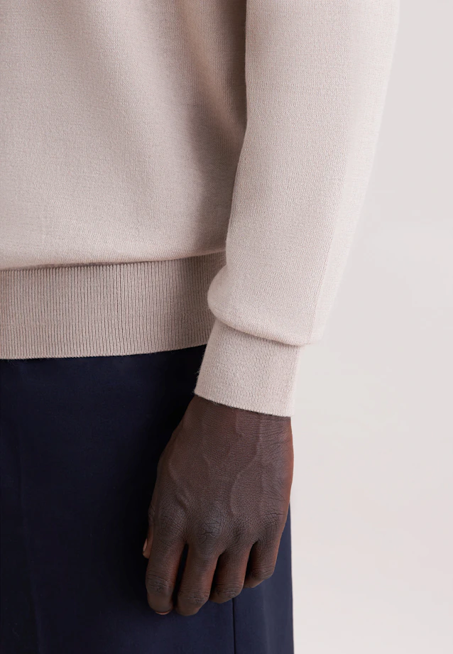 Rundhals Pullover  , Uni in Beige |  Seidensticker Onlineshop