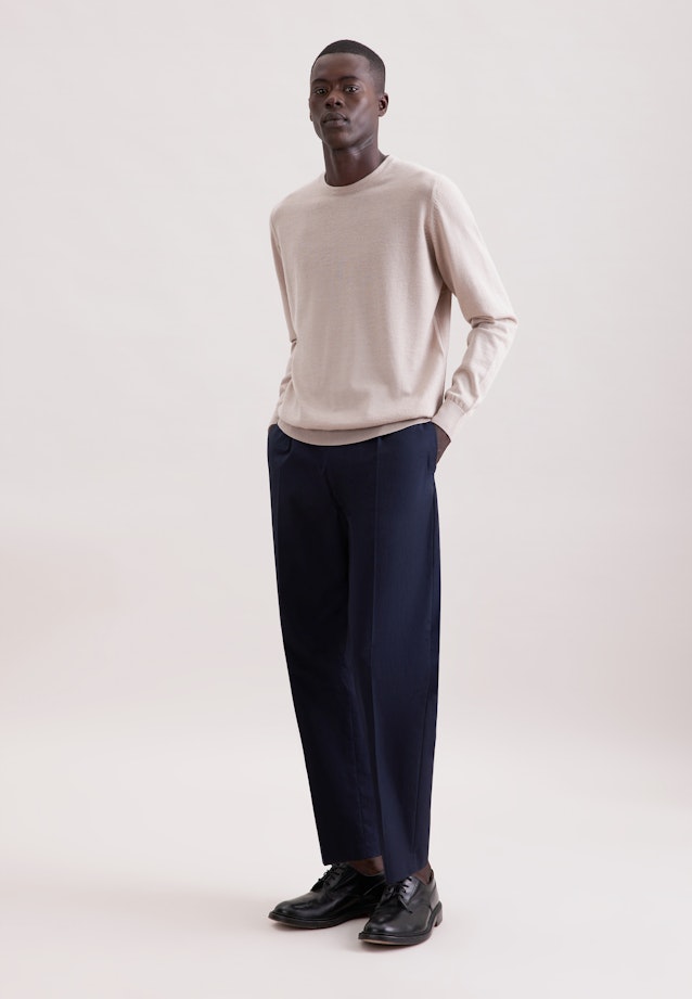 Regular Pullover Uni in Beige |  Seidensticker Onlineshop