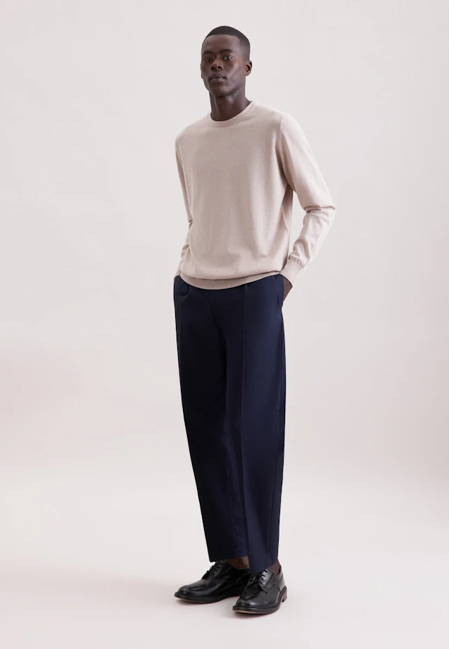 Rundhals Pullover  , Uni in Beige |  Seidensticker Onlineshop
