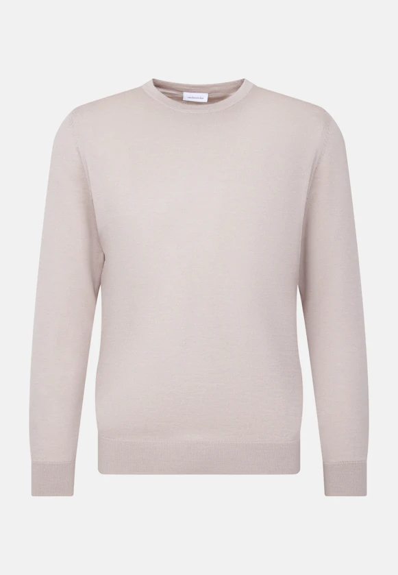 Rundhals Pullover  , Uni in Beige |  Seidensticker Onlineshop