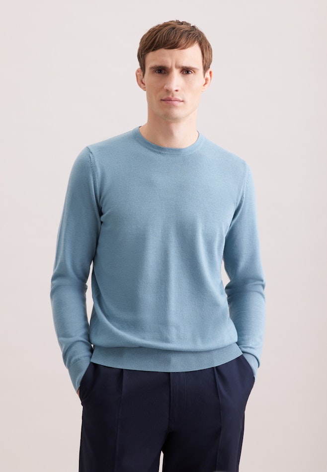 Regular Pullover Uni in Grün | Seidensticker Onlineshop