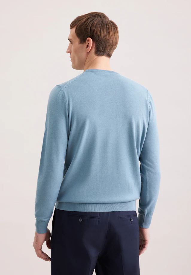 Regular Pull-over Uni in Vert |  Seidensticker Onlineshop