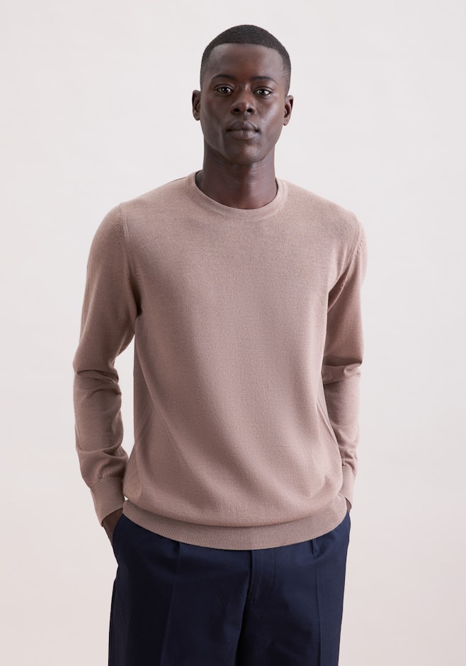 Regular Pull-over Uni dans Marron | Boutique en ligne Seidensticker