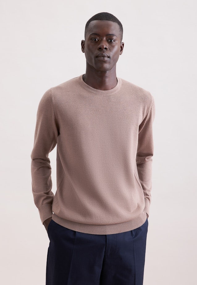 Regular Pullover Uni in Braun |  Seidensticker Onlineshop