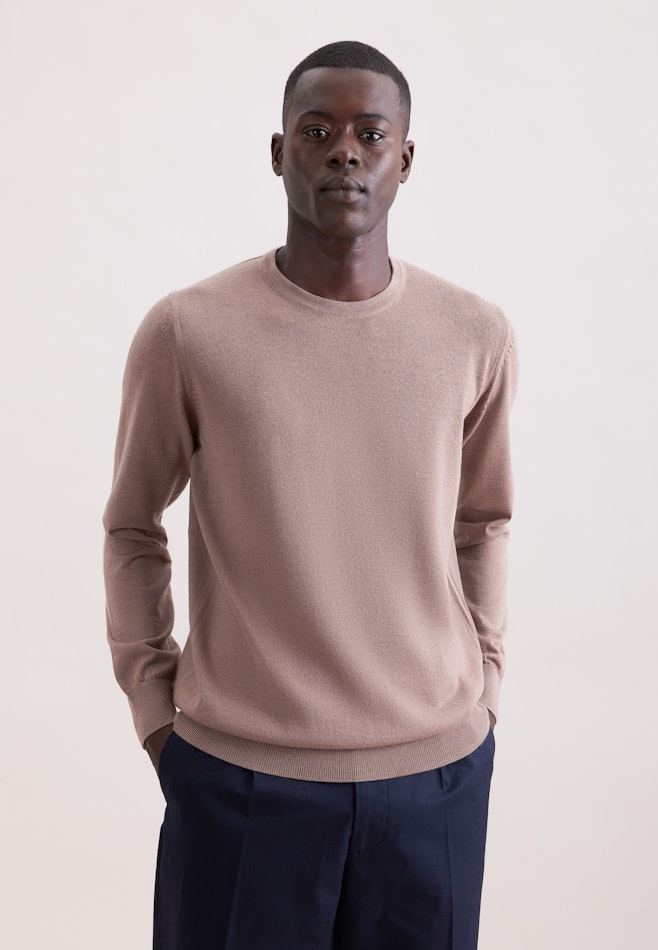 Regular Pullover Uni in Braun | Seidensticker Onlineshop