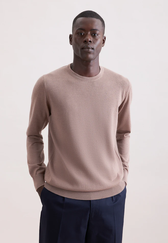 Regular Pull-over Uni dans Marron | Boutique en ligne Seidensticker